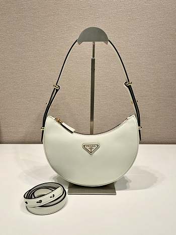 Kitlife Prada Leather Shoulder Bag  White - 22.5 x 18.5 x 6.5 cm