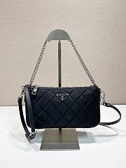 Kitlife Prada Quilted Tessuto Nylon Black Chain Convertible Cross Body - 25x14x6.5 cm - 1