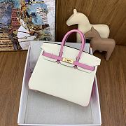 Kitlife Hermes Birkin 25 Special Order Rose Sakura / White Clemence Gold Hardware - 25 cm - 2