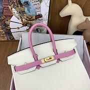 Kitlife Hermes Birkin 25 Special Order Rose Sakura / White Clemence Gold Hardware - 25 cm - 5