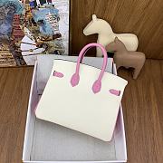 Kitlife Hermes Birkin 25 Special Order Rose Sakura / White Clemence Gold Hardware - 25 cm - 6