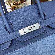 Kitlife Hermès Birkin 30 Denim & Blue Jean Gulliver Leather silver Hardware - 35 cm - 6