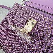 Kitlife Valentino Garavani Small Vsling Crystal-Embellished Crossbody Purple Bag - 19 x 13 x 9 cm - 3