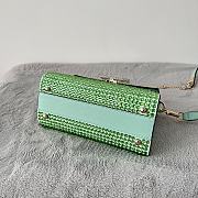 Kitlife Valentino Garavani Small Vsling Crystal-Embellished Crossbody Green Bag - 19 x 13 x 9 cm - 4