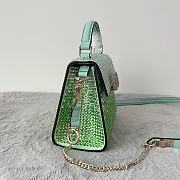 Kitlife Valentino Garavani Small Vsling Crystal-Embellished Crossbody Green Bag - 19 x 13 x 9 cm - 3