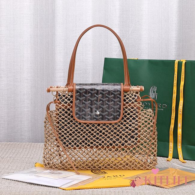 Kitlife Goyard Aligre Bag Raffia Net with Coated Canvas - 001180 - 30x34x7 cm - 1