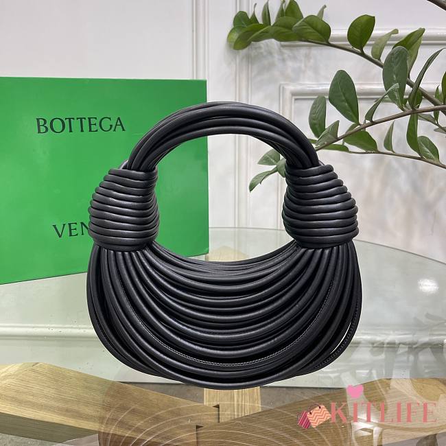 Kitlife BOTTEGA VENETA Double Knot Small leather tote Black - 22x6.5x15.5 cm - 1