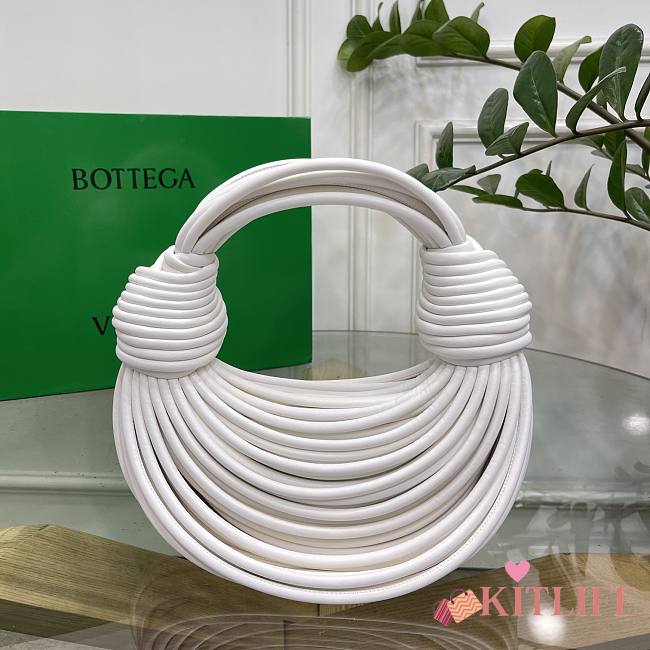 Kitlife BOTTEGA VENETA Double Knot Small leather tote White - 22x6.5x15.5 cm - 1