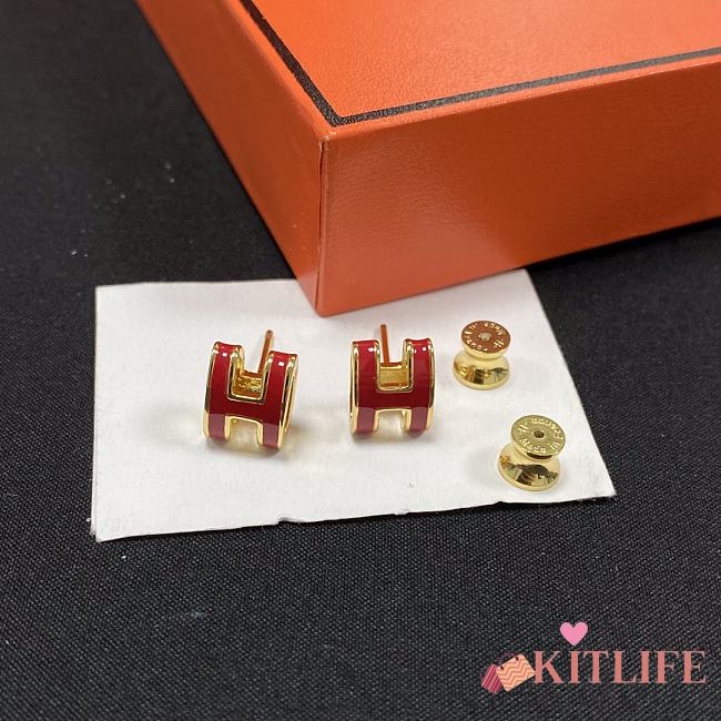 Kitlife HERMÈS Mini Pop H Red Earrings  - 1
