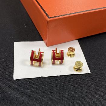 Kitlife HERMÈS Mini Pop H Red Earrings 