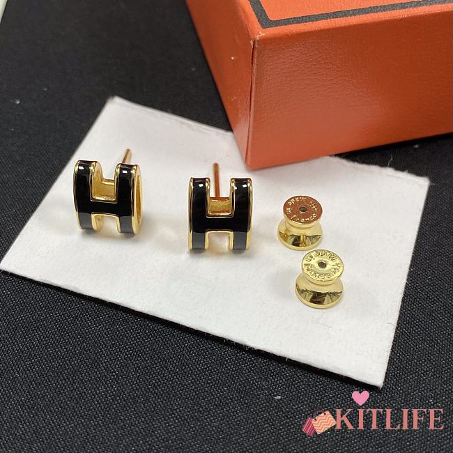 Kitlife HERMÈS Mini Pop H Black Earrings - 1