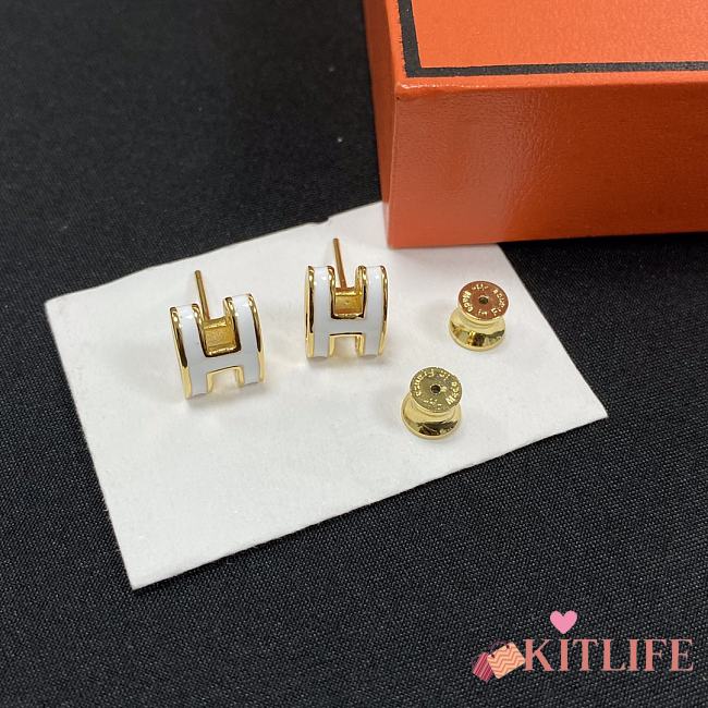 Kitlife HERMÈS Mini Pop H White  Earrings - 1