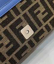 Kitlife Soft Trunk Baguette Blue leather and FF fabric bag - 21.5x6.5x12 cm - 2