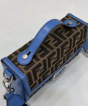 Kitlife Soft Trunk Baguette Blue leather and FF fabric bag - 21.5x6.5x12 cm - 3