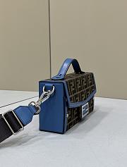 Kitlife Soft Trunk Baguette Blue leather and FF fabric bag - 21.5x6.5x12 cm - 5
