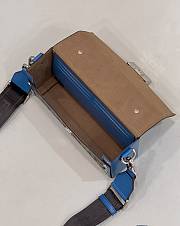 Kitlife Soft Trunk Baguette Blue leather and FF fabric bag - 21.5x6.5x12 cm - 6