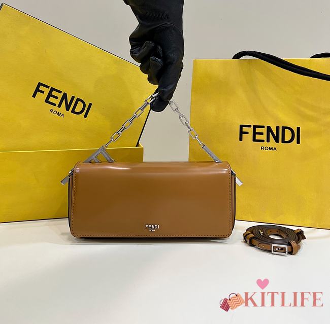 Kitlife Fendi First Sight Brown leather mini bag - 22.5x5x10.5 cm - 1