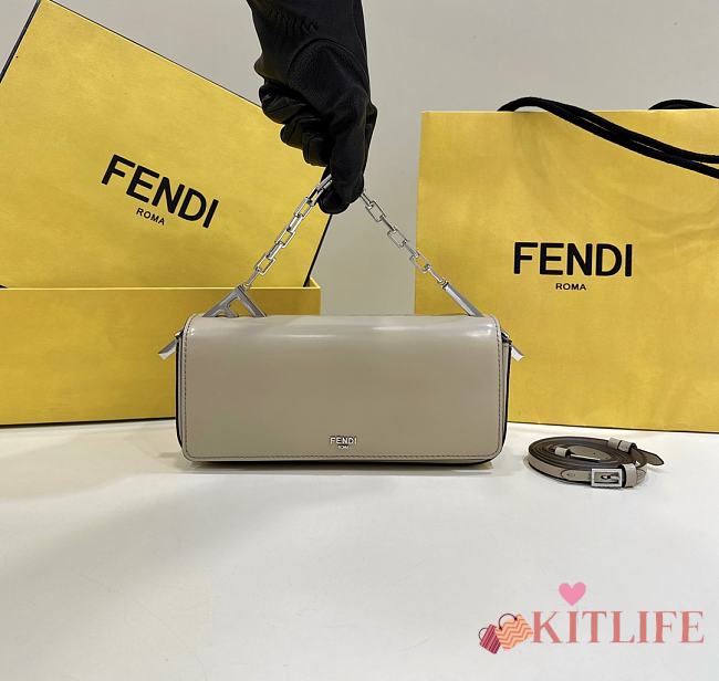 Kitlife Fendi First Sight Gray leather mini bag - 22.5x5x10.5 cm - 1