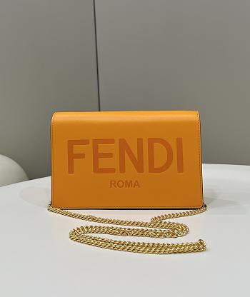 Kitlife FENDI Fendi Women's Leather Yellow Wallet On Chain Clementine - 20×6×13cm