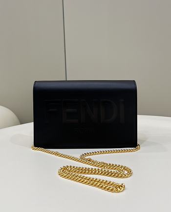 Kitlife FENDI Fendi Women's Leather Black Wallet On Chain Clementine - 20×6×13cm