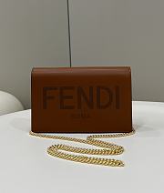 Kitlife FENDI Fendi Women's Leather Brown Wallet On Chain Clementine - 20×6×13cm - 1