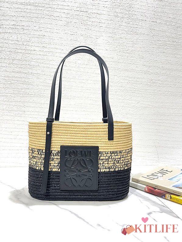 Kitlife LOEWE Small Square Basket Bag Black - 30x21x11 cm - 1