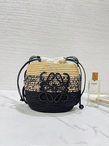 Kitlife LOEWE x Paula’s Ibiza Raffia Beehive Basket Black Bag - 89175  - 16x12x18 cm