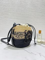 Kitlife LOEWE x Paula’s Ibiza Raffia Beehive Basket Black Bag - 89175  - 16x12x18 cm - 6