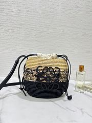 Kitlife LOEWE x Paula’s Ibiza Raffia Beehive Basket Black Bag - 89175  - 16x12x18 cm - 5