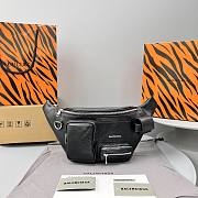Kitlife Balenciaga Men's Superbusy Leather Belt Bag Black - 39.9 x 17.8 x 9.9 cm - 1