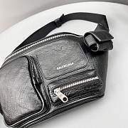Kitlife Balenciaga Men's Superbusy Leather Belt Bag Black - 39.9 x 17.8 x 9.9 cm - 3