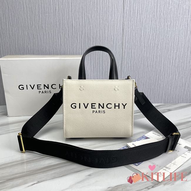 Kitlife GIVENCHY Beige & Black Small 'G' Tote - 19 x 8 x 16 cm - 1