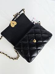 Kitlife Chanel Heart Small Flap Bag Black Lambskin Antique Gold Hardware - 22 x 15 x 7 cm - 3