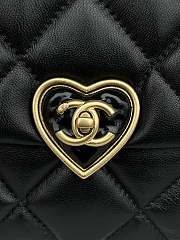 Kitlife Chanel Heart Small Flap Bag Black Lambskin Antique Gold Hardware - 22 x 15 x 7 cm - 6