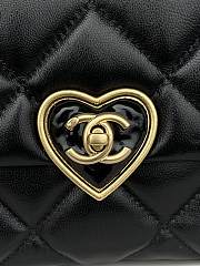 Kitlife Chanel Heart Small Flap Bag Black Lambskin Antique Gold Hardware - 18 x 14 x 6 cm - 4