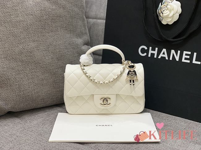 Kitlife Chanel Classic Top Handle White bag - 20 x 14 x 7cm - 1