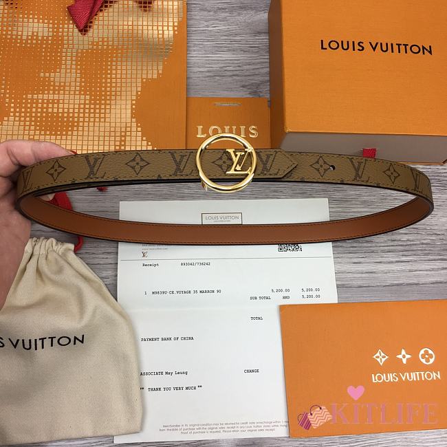 Kitlife Louis Vuitton Bloom 20mm Reversible Belt Brown - 1