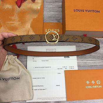 Kitlife Louis Vuitton Bloom 20mm Reversible Belt Brown