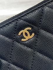 Kitlife Chanel Classic Quilted Zip Card Holder Ash Black - 7.5 × 11 × 2 cm - 3