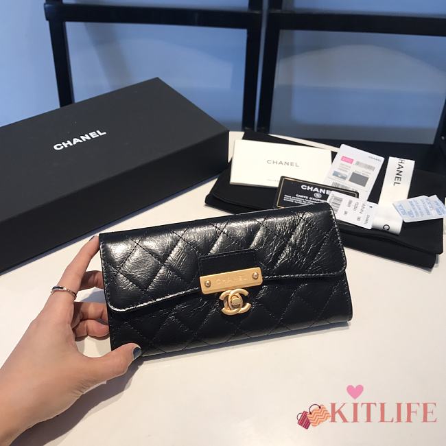 Kitlife Chanel Golden Class Wallet Black On Chain - 19 cm - 1