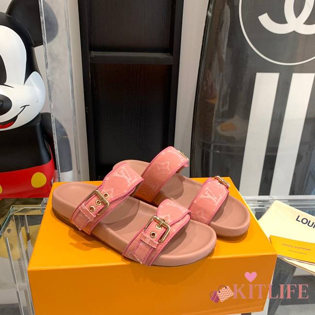 Kitlife Louis Vuitton Bom Dia Flat Comfort Mules Pink - 1