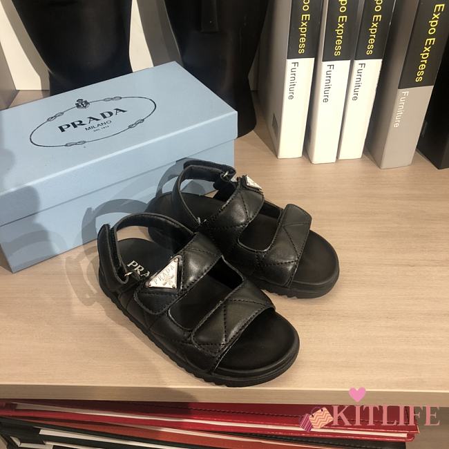 Kitlife  Prada Kids Sandals Black  - 1