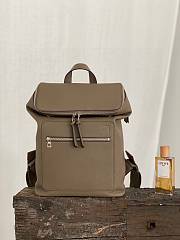 Kitlife LOEWE Full-grain Leather Backpack In Gray - 38 x 28 x 10.5 cm - 1