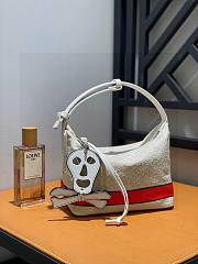Kitlife LOEWE Cubi Anagram small leather-trimmed logo-jacquard tote Cream - 21 x 17 x 12.5 cm - 1