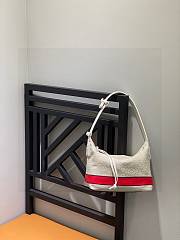 Kitlife LOEWE Cubi Anagram small leather-trimmed logo-jacquard tote Cream - 21 x 17 x 12.5 cm - 2