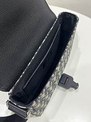 Kitlife SADDLE A5 POUCH Beige and Black Dior Oblique Jacquard and Black Grained Calfskin - 23 x 6 x 18 cm - 6