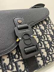Kitlife SADDLE A5 POUCH Beige and Black Dior Oblique Jacquard and Black Grained Calfskin - 23 x 6 x 18 cm - 3