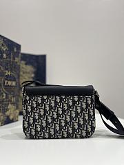 Kitlife SADDLE A5 POUCH Beige and Black Dior Oblique Jacquard and Black Grained Calfskin - 23 x 6 x 18 cm - 2