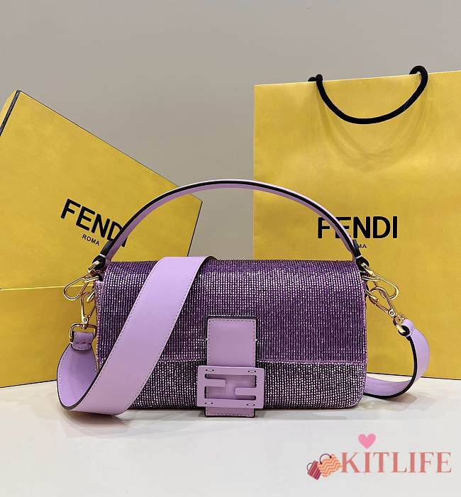 Kitlife Fendi Baguette Re-Edition bag in lilac bea Purple - 27 cm - 1