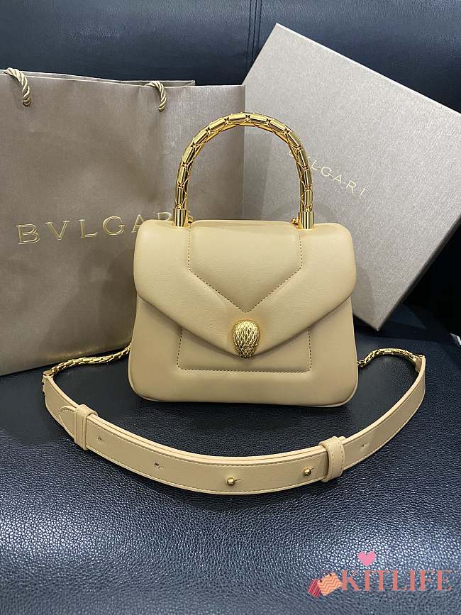 Kitlife Bvlgari Serpenti Reverse small top handle bag in Beige - 20 X 14 X 10 cm - 1